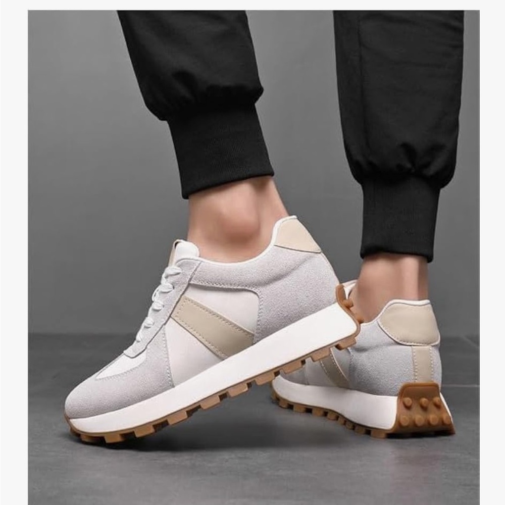 Tallure Women's Beige and White Sneakers - Picture 3 of 7